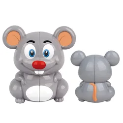 Cube magique Animal deuxième ordre pour enfants, souris en plastique, Panda occupé, cadeau de noël, jouets pour enfants, GTJ50 