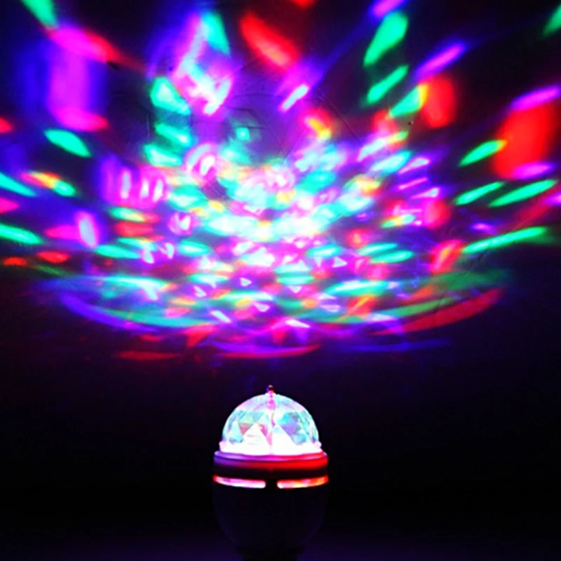 Новое поступление AC85 260V Light B22 3W RGB цветной хрустальный шар вращающийся