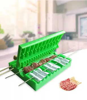 

3 in one Skewers Kebab Maker Box Machine Beef Meat Maker Grill Barbecue Kitchen Accessories BBQ Tools for Camping FP
