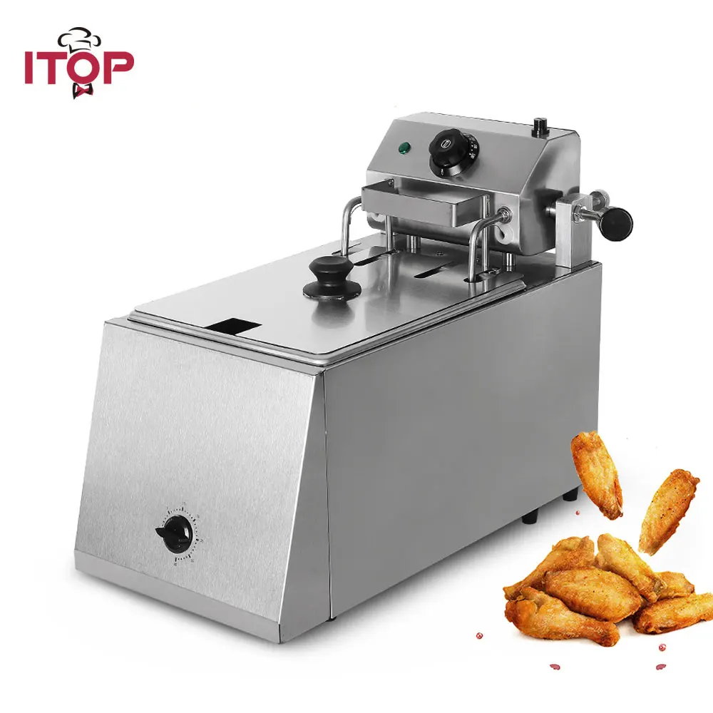 US $459.99 ITOP Commercial 4L8L Auto LiftUp Deep Fryer Digital Control Industrial Fryer Potato Chip Chicken Frying Machine