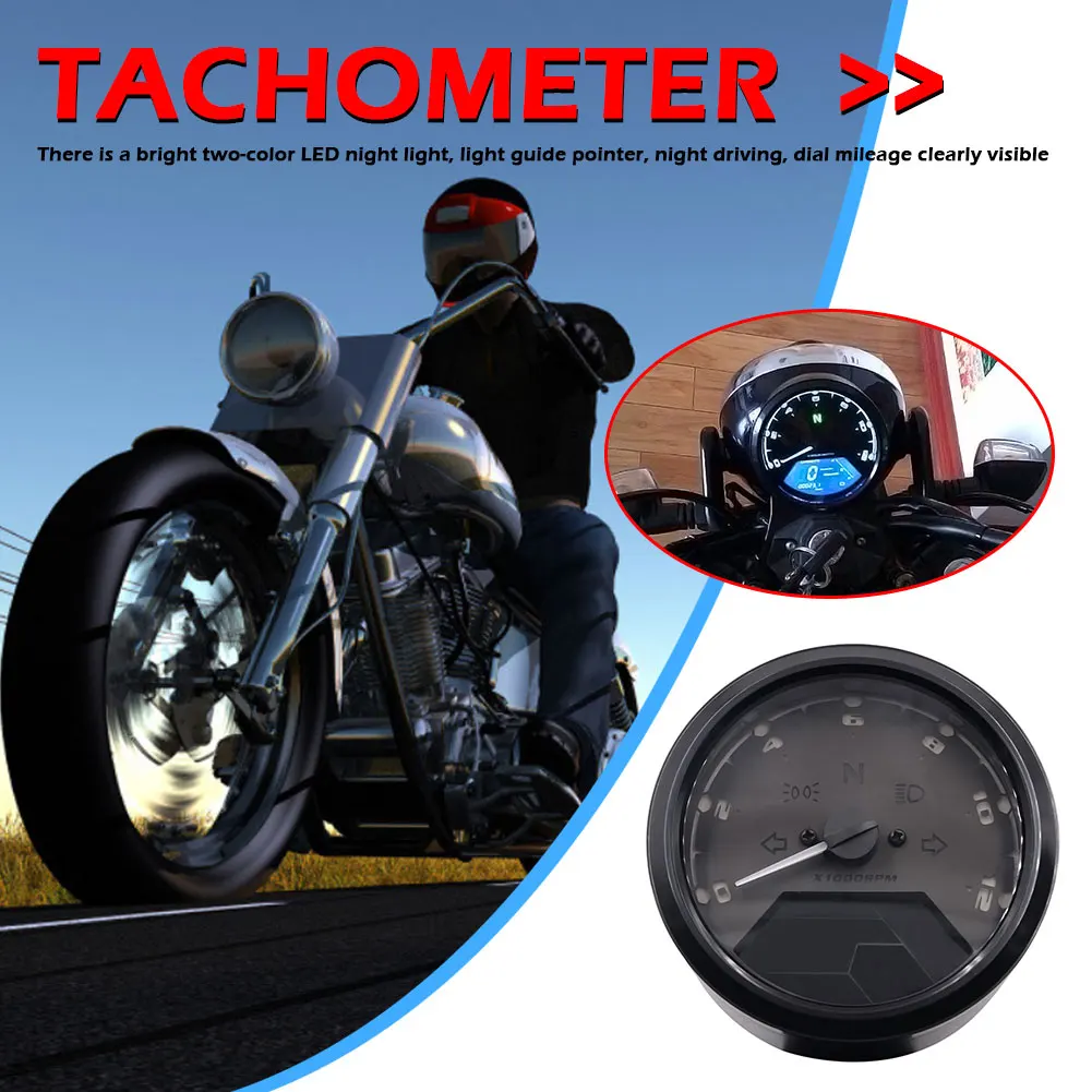 CS 363 Universal Motorcycle Speedometer Tachometer Waterproof Digital