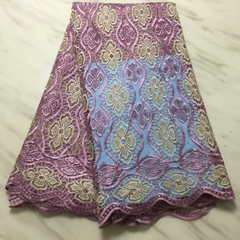 

pink New Designs African Lace Fabrics 5Yards Guipure Lace Fabric High Quality African Cord Lace Fabric For Wedding Dress