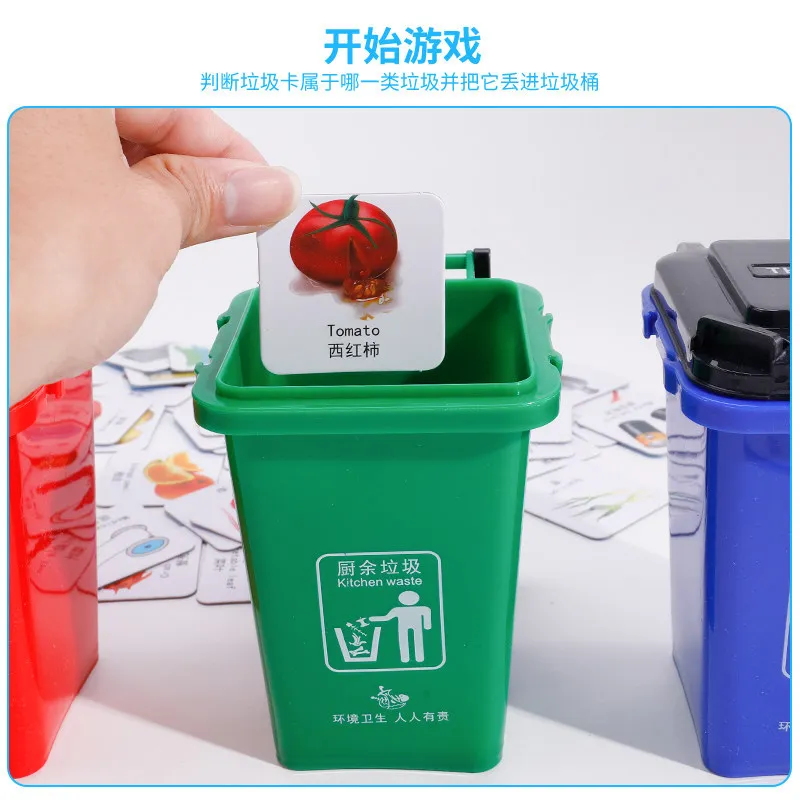 

Garbage Compartmental Game Props Kindergarten Children Early Education Tabletop Game GIRL'S And BOY'S Puzzle Garbage Can Toy