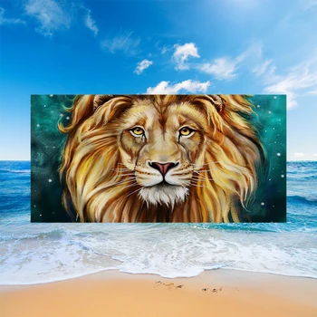 

animals lion tiger 3D digital printing rectangular beach towel microfiber swimming pool seaside cushion bath towel T509
