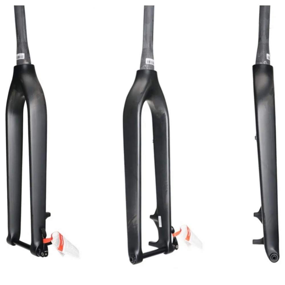 

full Carbon Bicycle Fork MTB 27.5 / 29er rigid fork UD 3k Matte Conical Through Shaft 15mm disc brake front fork free shipping
