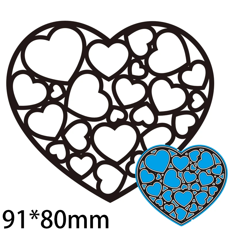 

91*80mm Heart Hollow Metal cutting Dies Craft Embossing Scrapbooking paper craft Greeting Card