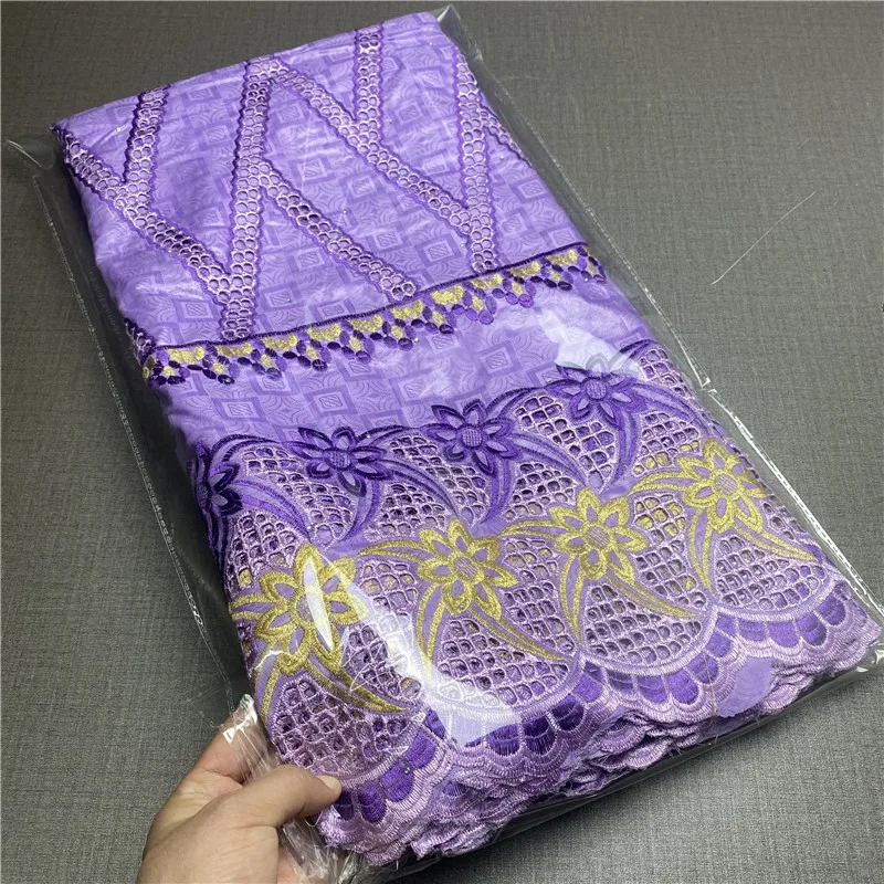 

5 yards African Bazin Riche Brode fabric Latest fashion embroidery basin lace fabric with net lace HL062702