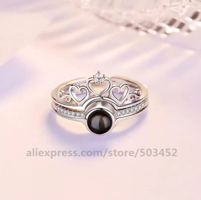 100 шт./лот, подарки для девушек, кольца для женщин, Anillos проекция, 100 языков, I Love You Mujer, кольца для влюбленных