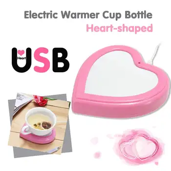 

USB Charging Portable Heart-Shaped Electric Warmer Cup Bottle Mat Coffee Cup Heater Mug Pad Heating Plate Milk Heater
