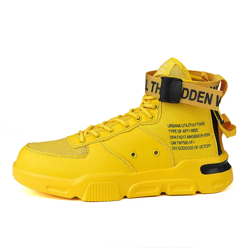 Bomlight повседневная обувь на воздушной подушке с высоким берцем; мужская обувь на массивной платформе; мужские кроссовки; уличные кроссовки высокого качества; цвет оранжевый, желтый - Цвет: Yellow A