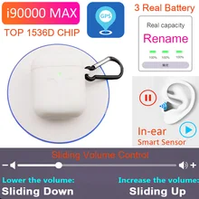 Наушники i90000 MAX Tws с функцией преобразования местоположения i90000MAX беспроводные Bluetooth наушники с регулятором громкости супер бас PK i50000 i9000TWS