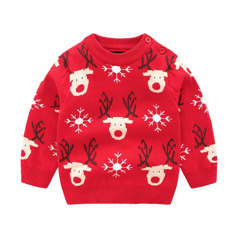 Бренд orangemom, Осенний Рождественский свитер для мальчиков и девочек, детская одежда, новогодний вязаный свитер с оленем для маленьких девочек, одежда для малышей