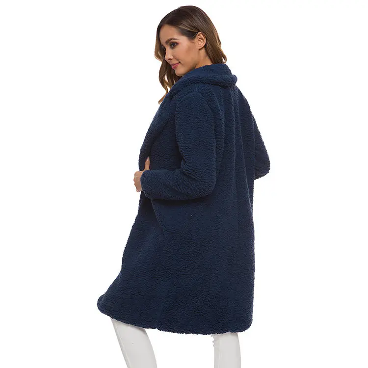 Осенне-зимняя куртка, Женское пальто, однотонное флисовое пальто, повседневная верхняя одежда, теплый мягкий кардиган, Меховая куртка, Женское пальто