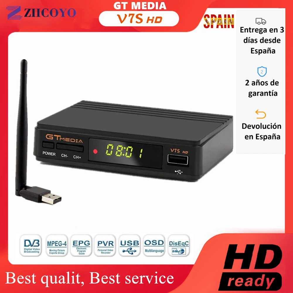Цифровой декодер России DVB-S2 GTmedia V7 S2X 1080P H.264 USB WIFI v7s hd freesat TV-приемник без