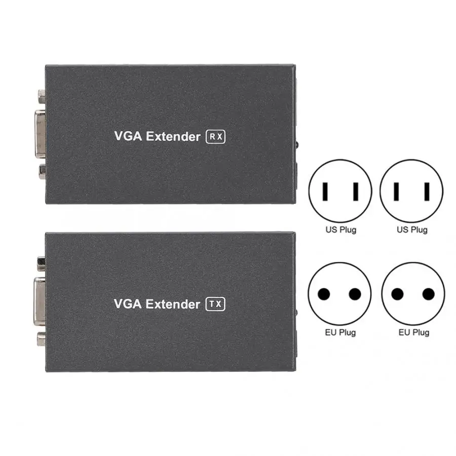 VT219 IEEE 568B 100 метров HD видео аудио сигналы передача VGA удлинитель 110-240 в VGA адаптер
