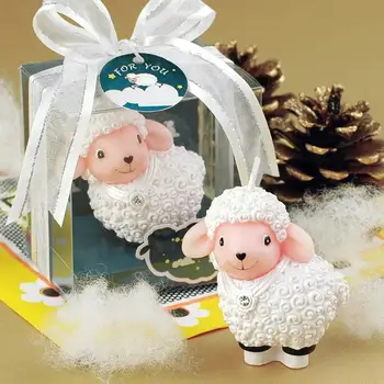 

Sheep With Rhinestone Decoration Candle Baby Shower Baptism Party Favor Children Birthday Gift Present Cake Topper Supplies