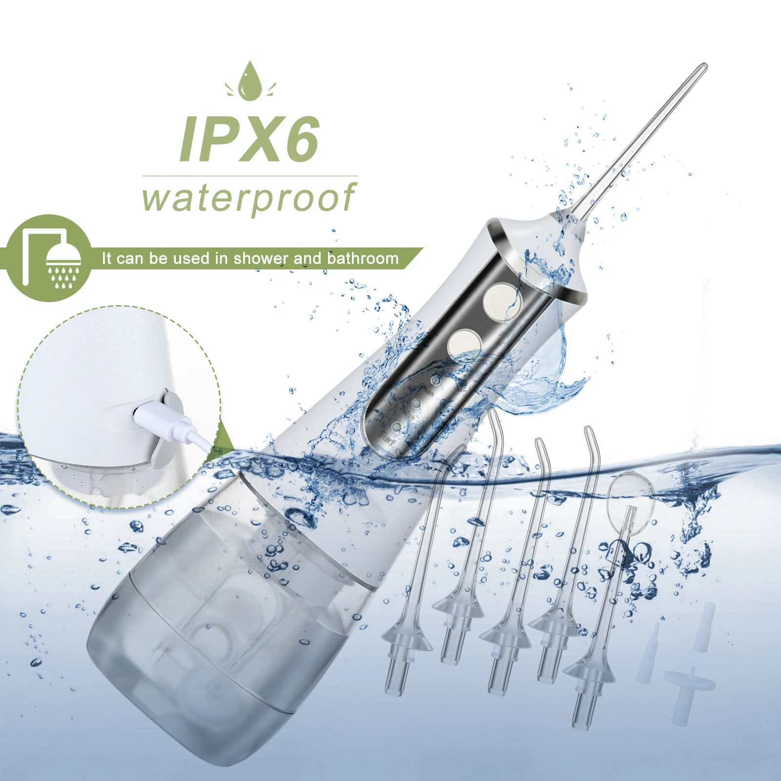 Flosser Jet, Limpador de dentes para Xiaomi, 5 Modos, 350ml