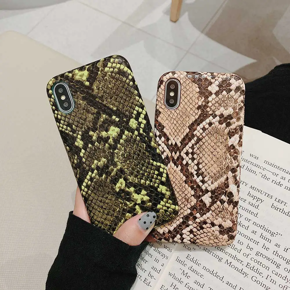 Новый кожаный чехол для телефона с текстурой питона iphone 12 Mini 11 Pro Max SE X XS XR Capa 7 8 6s 6