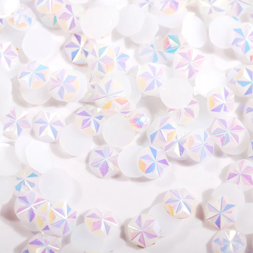 1000 шт, 5 мм, полимерные круглые 3D Цветочные Стразы с плоской задней стороной, украшения для костюма, сделай сам, свадебные скрапбукинги, ремесло - Цвет: White