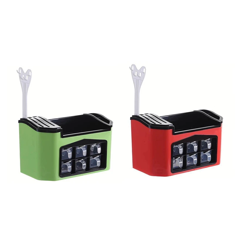 

2 Pcs Cordial Shining Spice Rack Kitchen Shelf Tools Box Spice Jar Storage Rack Chopsticks Cutter Storage Box Large Capacity, Gr