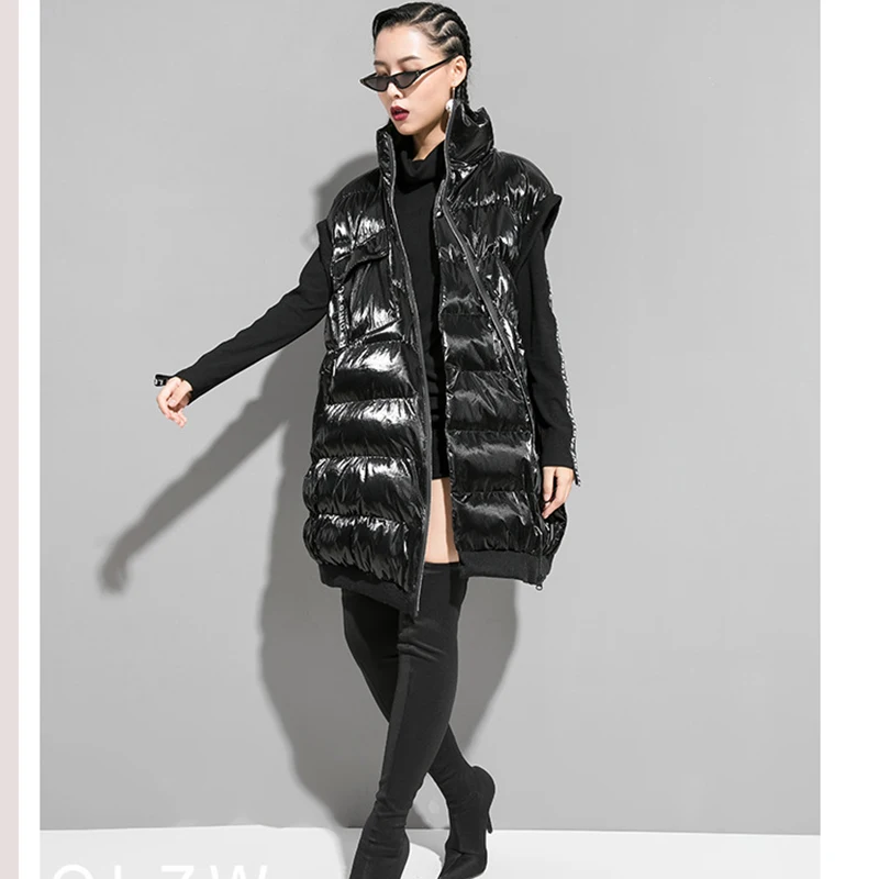 Ladyfirsy зимний свободный хлопковый жилет для женщин Зимний короткий теплый персонализированный жилет куртка повседневная женская одежда оптом