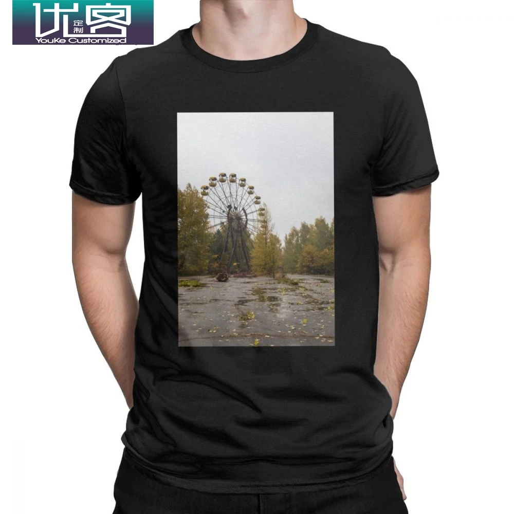 

Men Pripyat Urbex Chernobyl Ferris Wheel T Shirt 100% Cotton Clothing Leisure Short Sleeve O Neck Tee Shirt Gift Idea T-Shirt