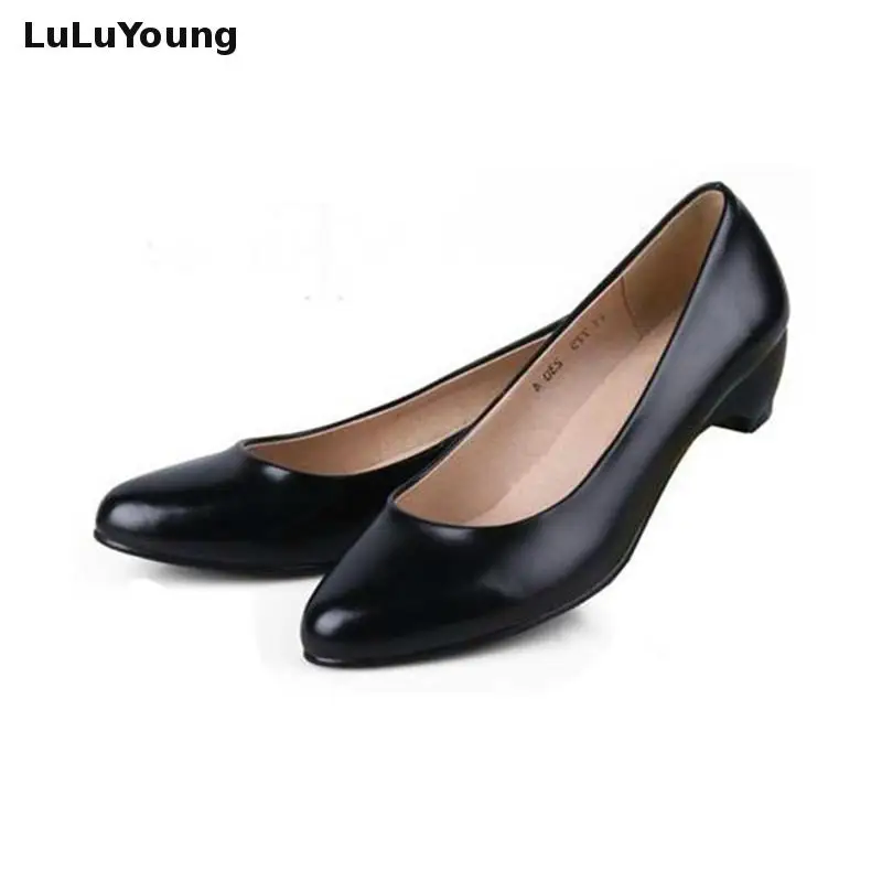 Women's Shoes Low Heels Black Genuine 