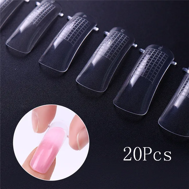 20Pcs False Tips UR SUGAR 15 мл голографический Блестящий поли гель продлевающий половой акт лак быстрое строительство УФ светодиодный гель лак для ногтей советы для наращивания пальцев строитель - Цвет: 20Pcs False Tips