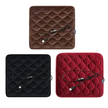 

45cm x 45cm 5V Winter Warm Plush USB-powered Car Seat Office Chair Heating Cushion Pad Mat Universal Car Accessories