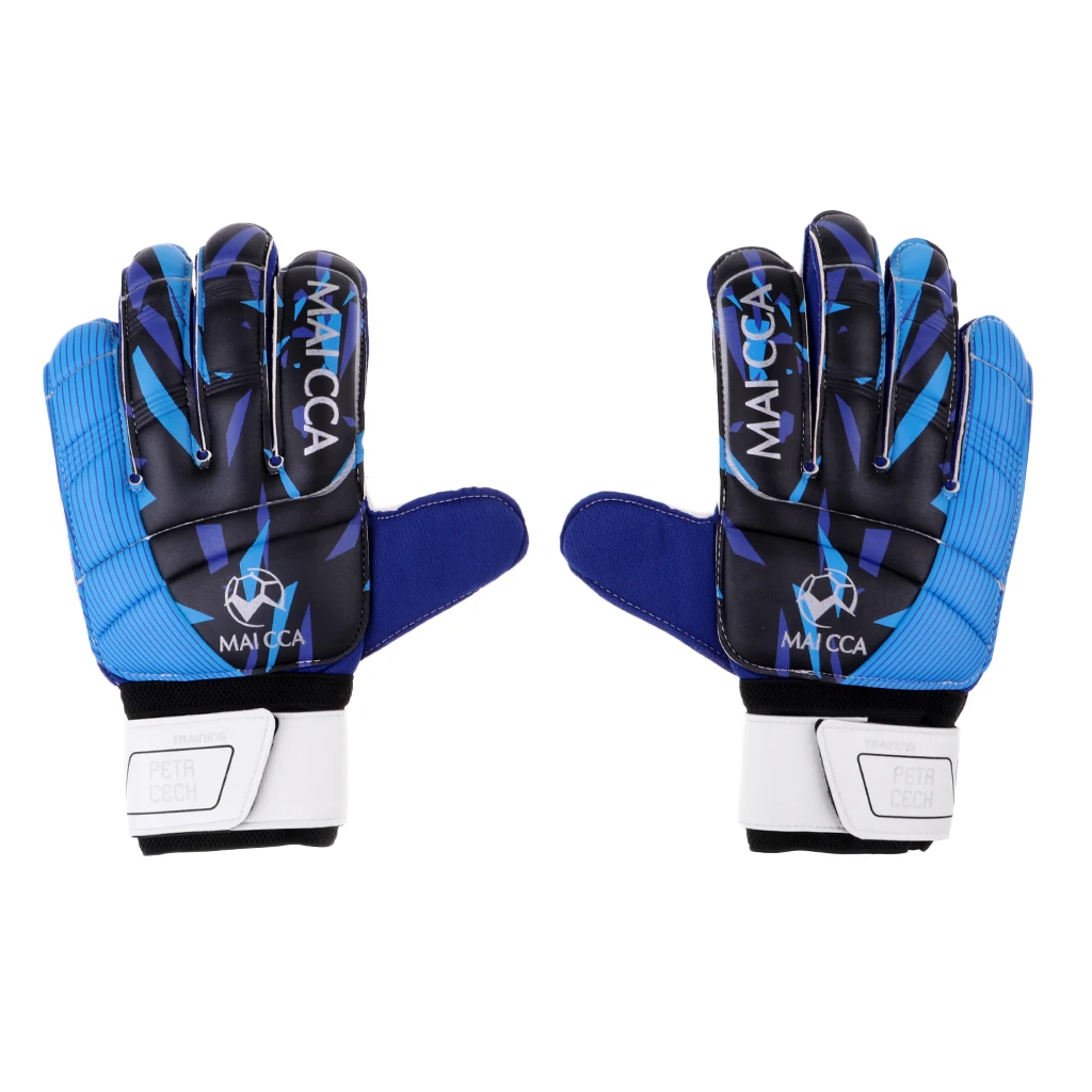 Size 9 Blue Футбольный голкиперский Glvoes противоскользящие латексные защита пальцев футбол вратарь перчатки взрослый/Junior Размер 8 9 10 - Цвет: Size 9 Blue