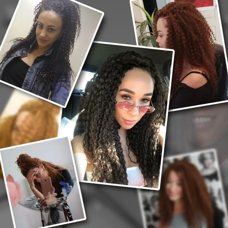YXCHERISHAIR 18 дюймов вязанные крючком косы афро курчавые Твист Синтетические Омбре