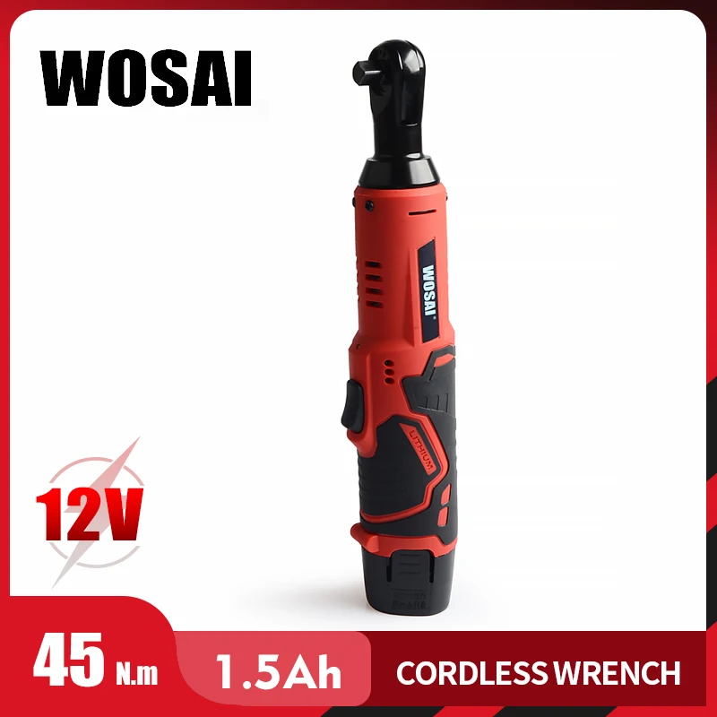 Najtaniej WOSAI 12V klucz elektryczny zestaw 3 8 akumulatorowy klucz grzechotkowy akumulator 45NM Torque Ratchet elektronarzędzia