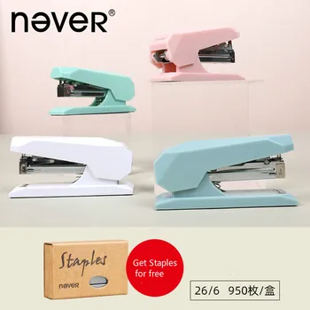 

Never Pure Color Portable Mini Stapler Set with 950pcs Staples Stationery Office Binding Tool School Binder Teacher Gift