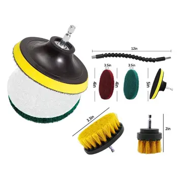 

7pcs Drill Brush Attachments Set Extend Long Attachment for bathroom cleaner