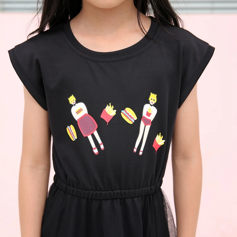 Парные наряды для семьи летнее черное Сетчатое платье мамы и дочки подходящая