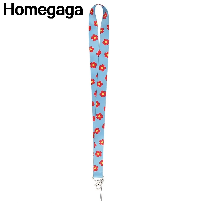 10 шт./лот, Homegaga, красные цветы, аксессуары для ключей, мобильный телефон, USB ID, держатель для ключей, ремни, бирка на шею, ремешок для камеры D2352