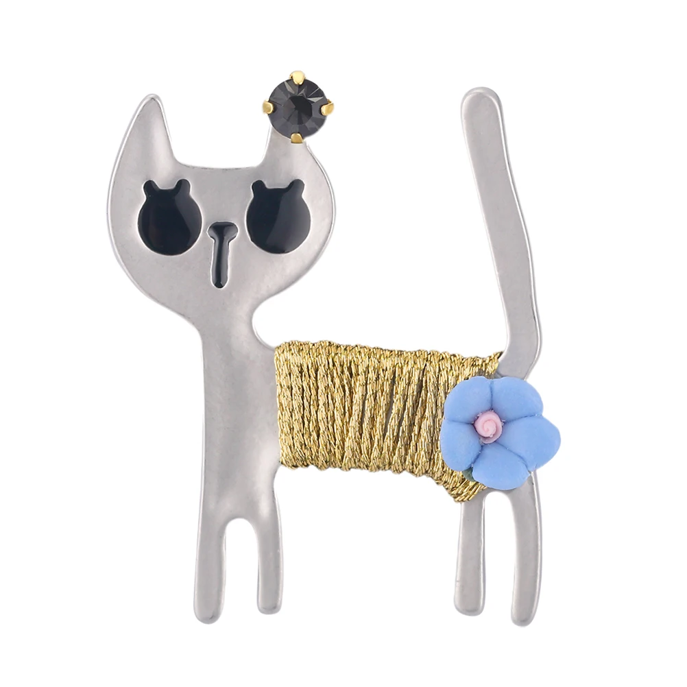 

Fashion Cartoon Cat Shaped Breastpin Personality Alloy Dripping Brooch Wild Animal Brooch