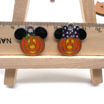 

New 20pcs/50pcs/100pcs Cartoon Halloween pumpkin mickey minnie head DIY Metal Charm Pendants Jewelry Making T29