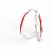 Creative Cute Red Line Couple 925 Sterling Silver Female Resizable Opening Rings RI598 4
