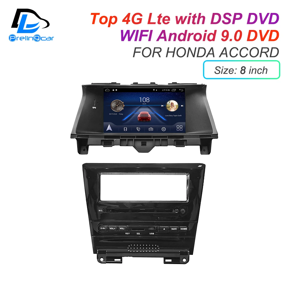 

IPS touch screen DSP sound Android 9.0 2 DIN 4g Lte radio For Honda accord 8 generation GPS DVD player stereo navigation