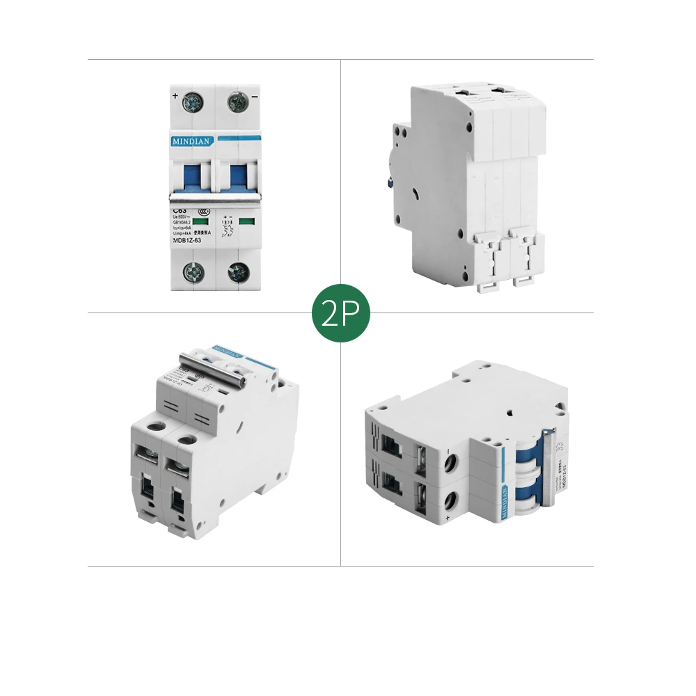 MDB1Z-63 DC500V DC1000V Американская классификация проводов 2р 6A 10A 16A 20A 25A 32A 40A 50A 63A автоматический выключатель постоянного тока PV солнечная выключатель MCB