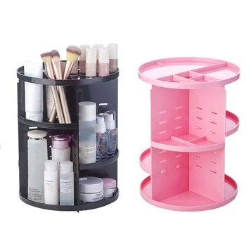 

New Fashion Portable 360-Degree Rotating Makeup Organizer Box Practical Jewelry Holder Case Home Cosmetic Makeup Storage Rack