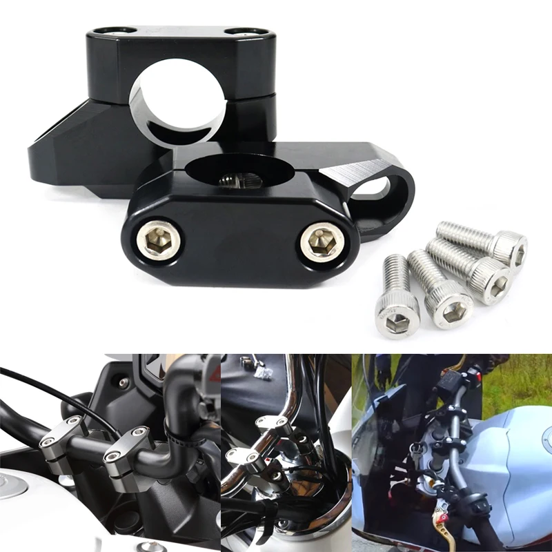 Для Yamaha MT-125 FZ-10 Tracer 900 Tracer FJ-09 V-Max 28 мм 1 1/" Руль Riser Fat Bar назад перемещается вверх монтажные алюминиевые стояки