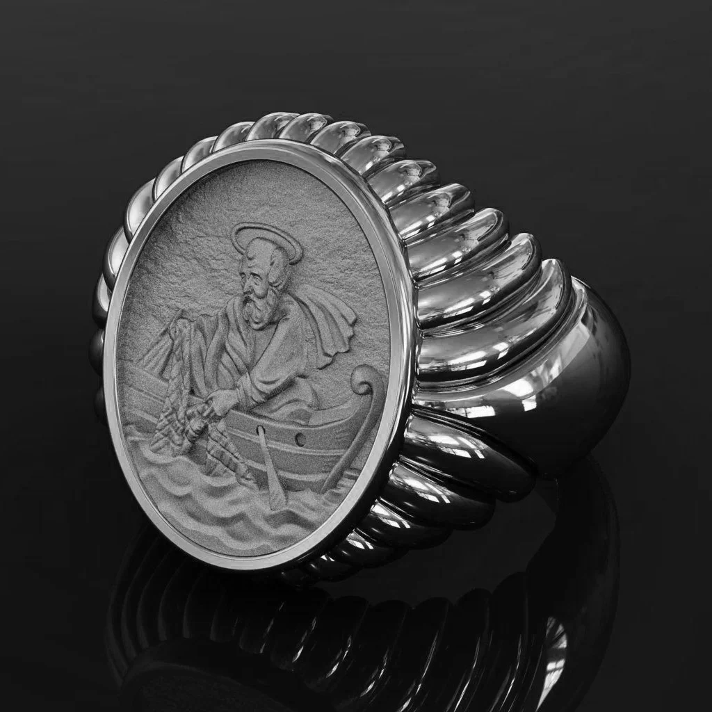 Gold Pope Fisherman’s Ring – Classic Religious Band for Men & Women 4