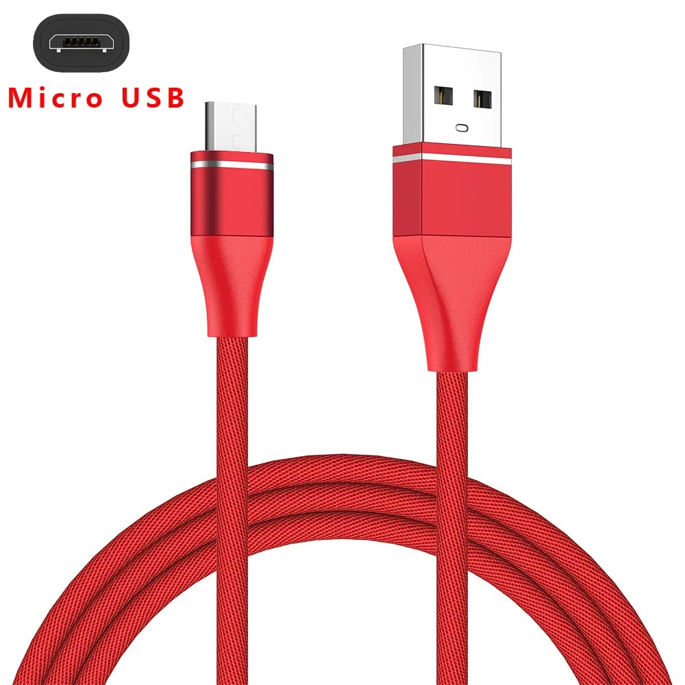 MUSTTRUE кабель передачи данных для быстрой зарядки кабель типа C для oneplus 7t pro honor 9x type-c зарядное устройство для мобильного телефона микро кабель - Цвет: Red micro cable