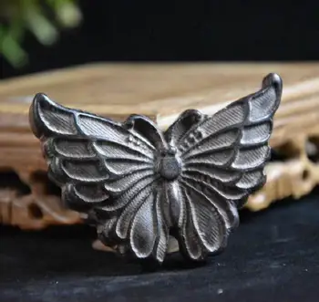 

Hongshan culture archaize black iron meteorite sculpture butterfly statue
