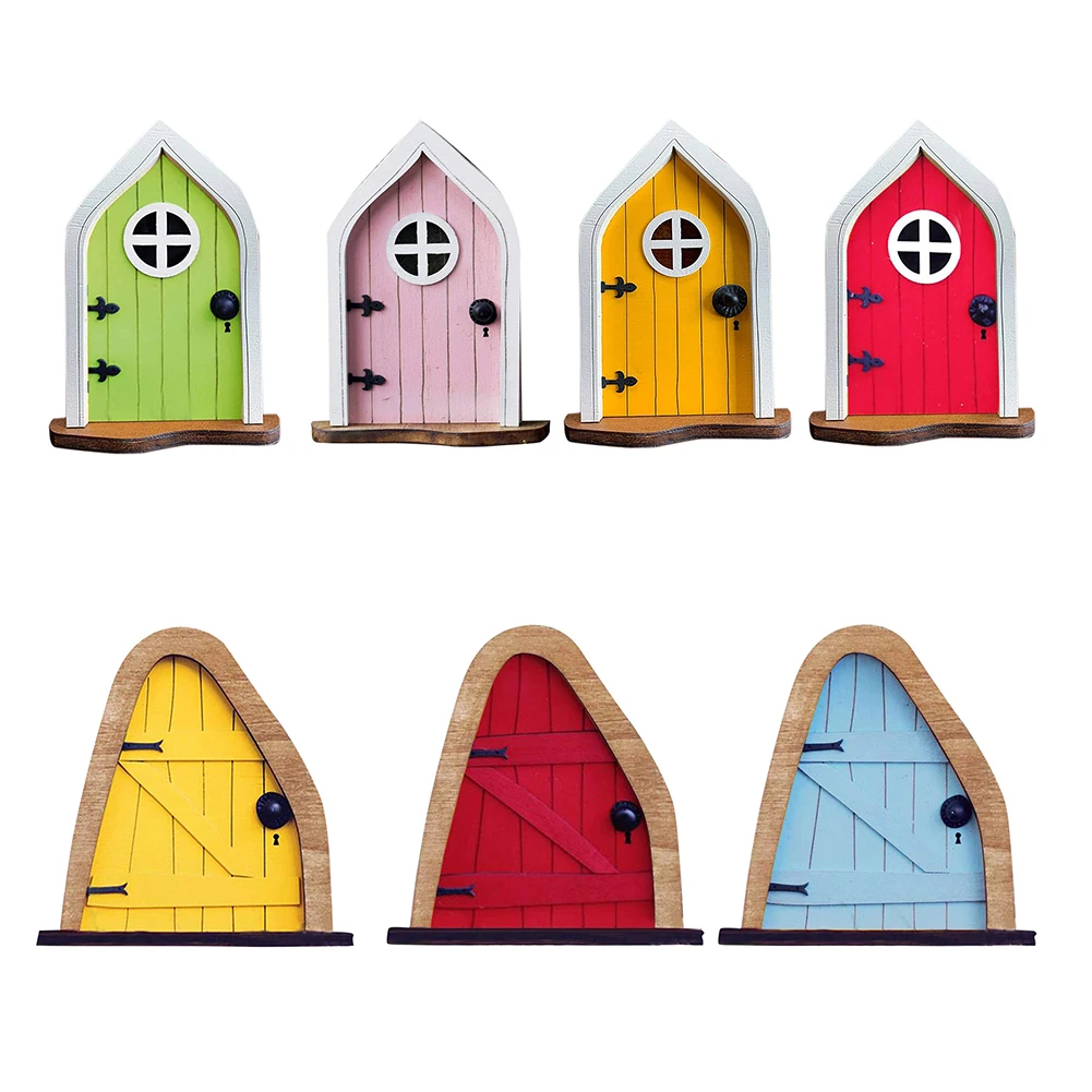 Cute Miniature Fairy Gnome Window Door Figurines Elf Home Yard Art Garden Sculpture Statues Decor Tree |