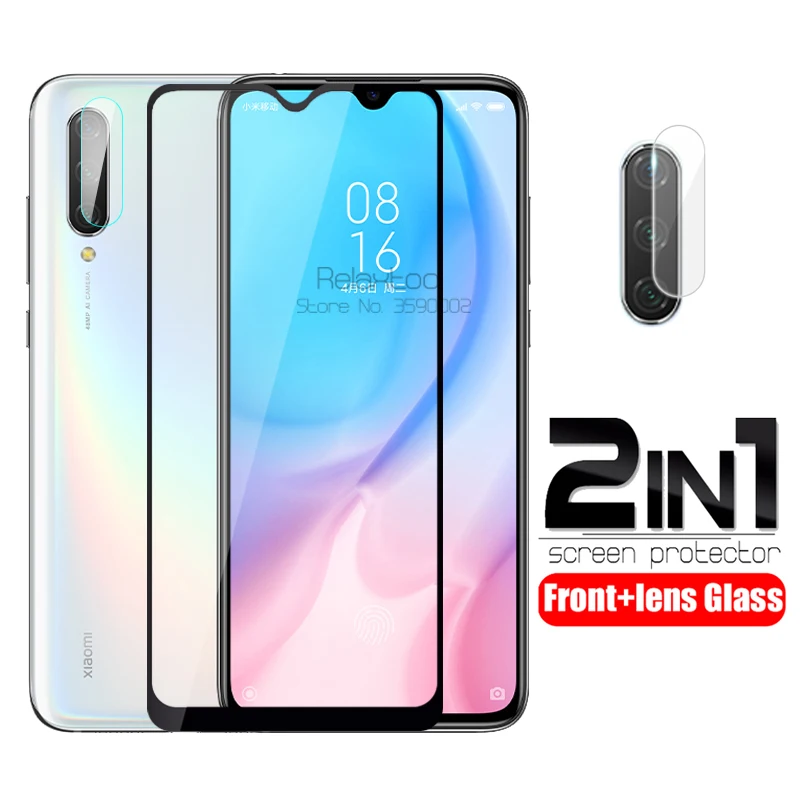 Защитное стекло 2 в 1 для xiaomi mi 9 lite закаленное объектива камеры xiomi mi9 light mi9lite