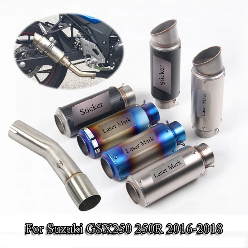 

For Suzuki GSX250 250R 2016 2017 2018 Motorcycle Exhaust Muffler Pipe Connecting Mid Link Pipe Exhaust System Modified Slip On