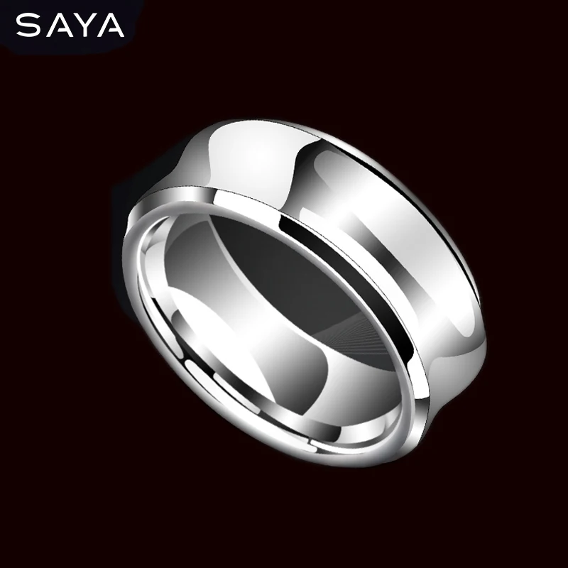 

Men Tungsten Ring, Hip Hop Personality Ring, Curved Aperture Finger Single Ring Simple Female Ring, Free Shipping, Customized